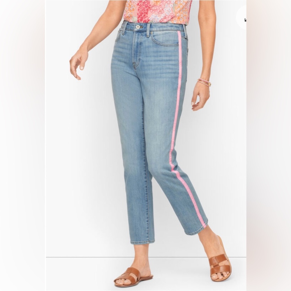 Talbots Modern Ankle Jeans Embellished Amalfi Wash NWT